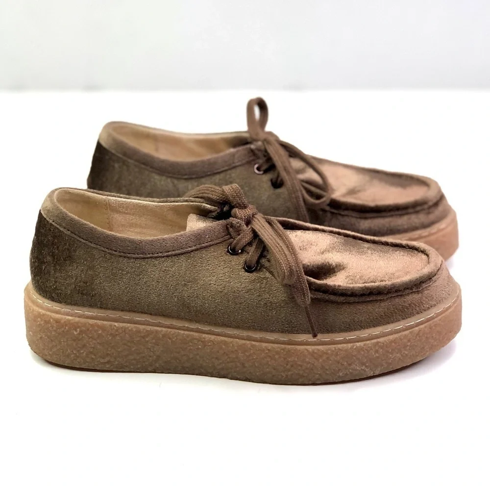 Hush Puppies Brown Platform Lace-Up Shoes